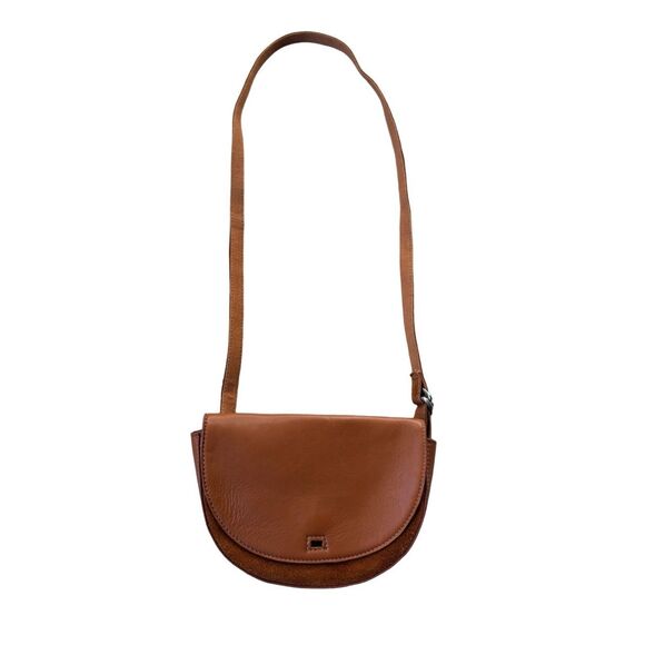 Free People Faye Saddle Belt Bag Leather Half-moon Minimalistic Design Brown - Picture 3 of 15
